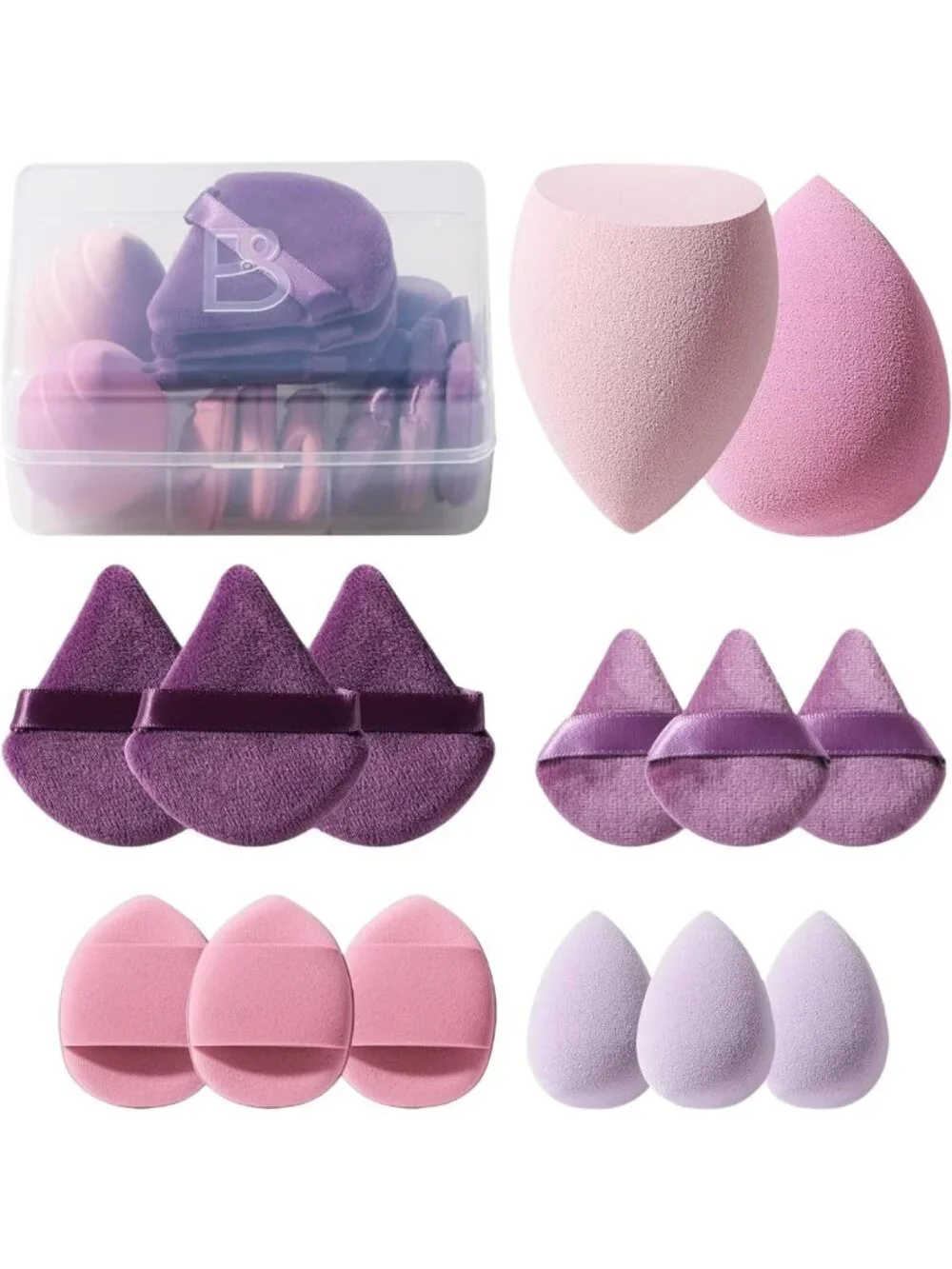 14PCS Makeup Sponge Set - Soft Non-Latex Blenders for Foundation & Concealer